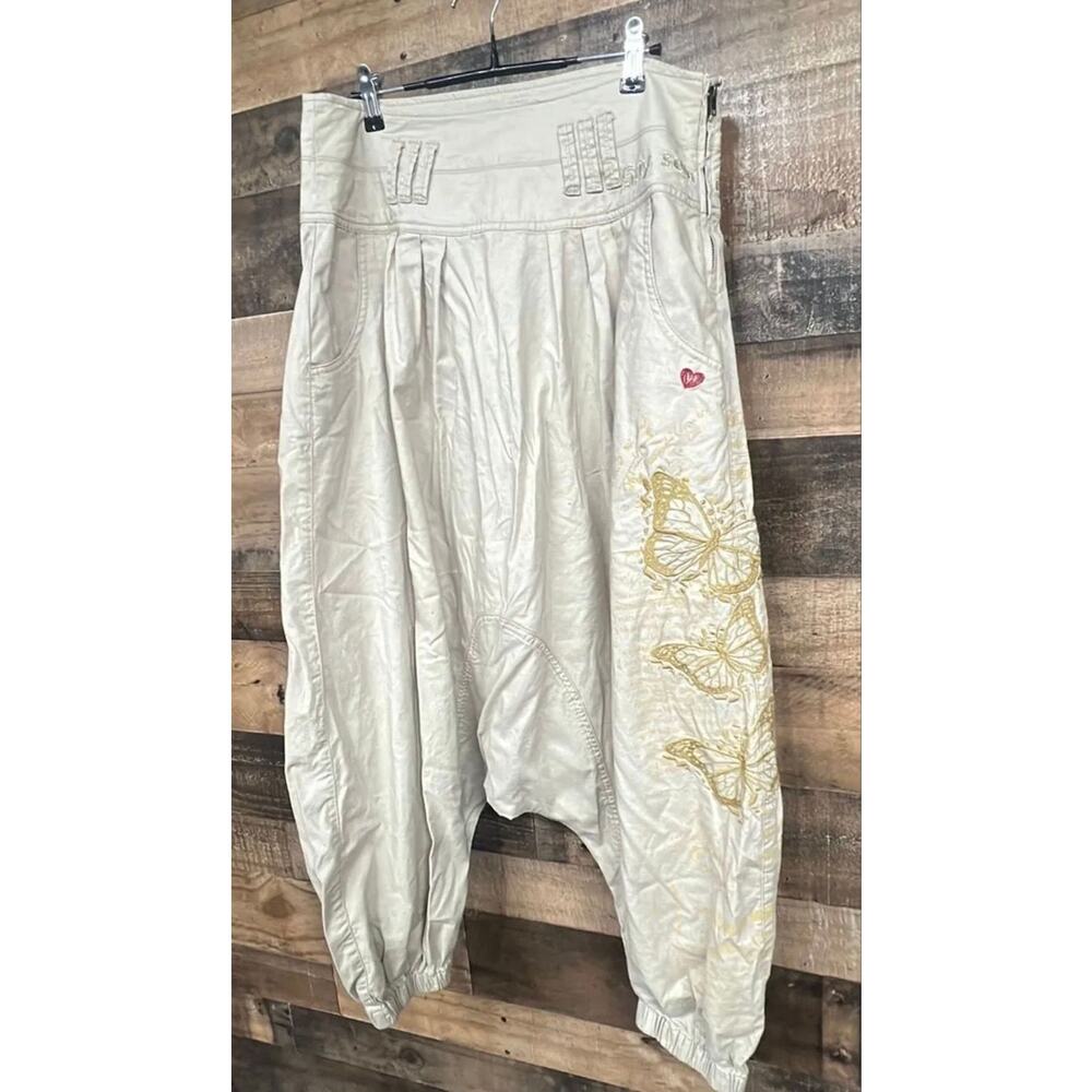Desigual Y2K embroidered butterfly harem pants size 30 - Picture 8 of 8